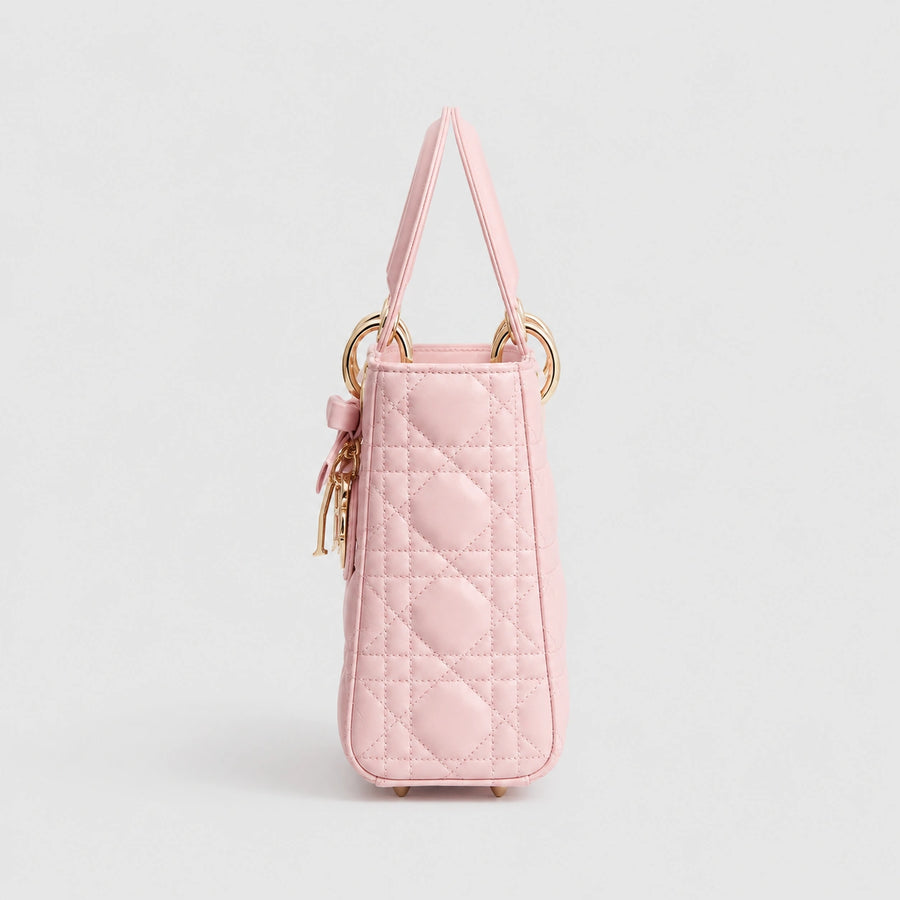 Lady Dior Cannage Lammleder Rosa Soupir — Innenansicht | Luren Authentisch