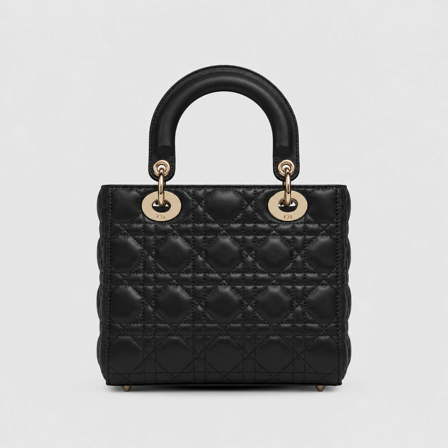 Lady Dior Cannage Lammleder Schwarz — Rückansicht | Luren Authentisch