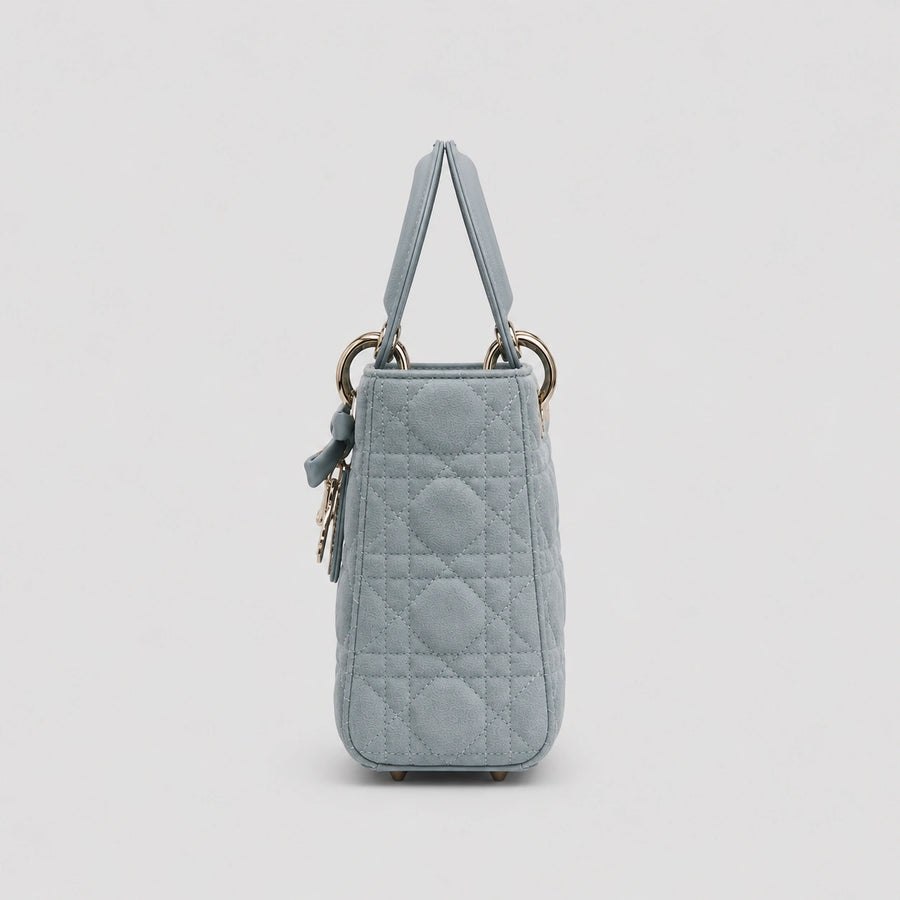 Lady Dior Cannage Veloursleder Himmelblau — Innenansicht | Luren Authentisch