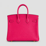 Hermès Birkin 25 Chèvre Rose Pourpre Gold — Rückansicht | Luren Authentisch