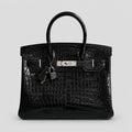 Hermès Birkin 30 Croco Porosus Noir – Palladium