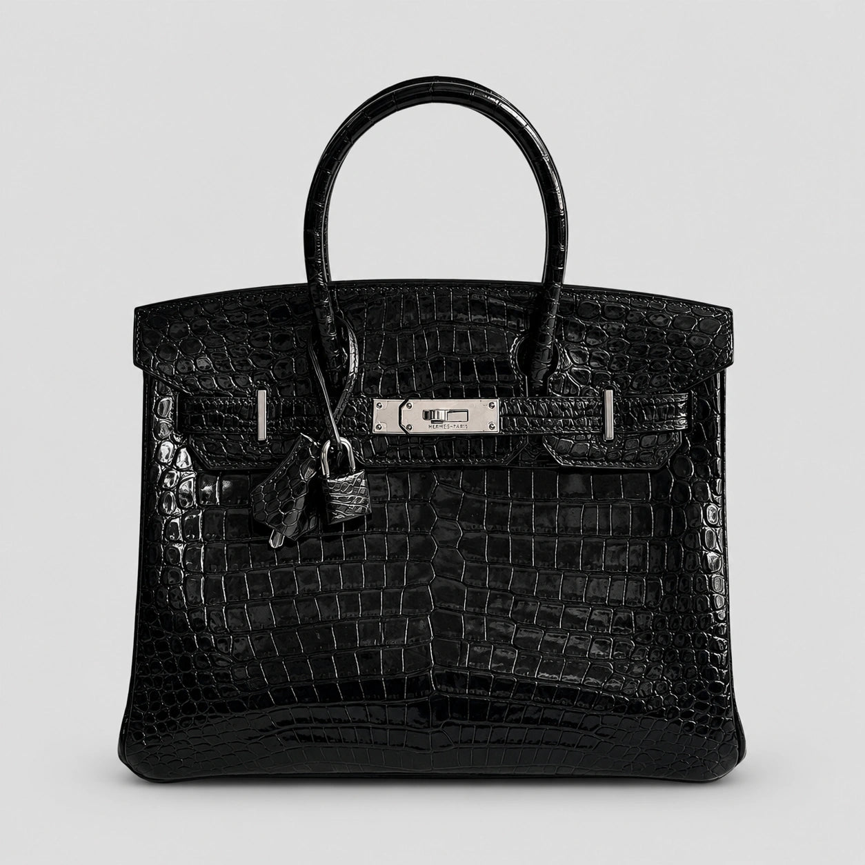 Hermès Birkin 30 Croco Porosus Noir – Palladium