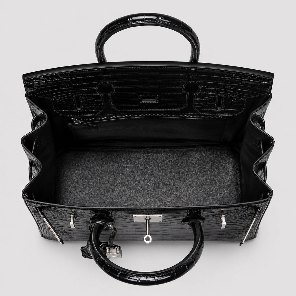 Hermès Birkin 30 Croco Porosus Noir – Palladium