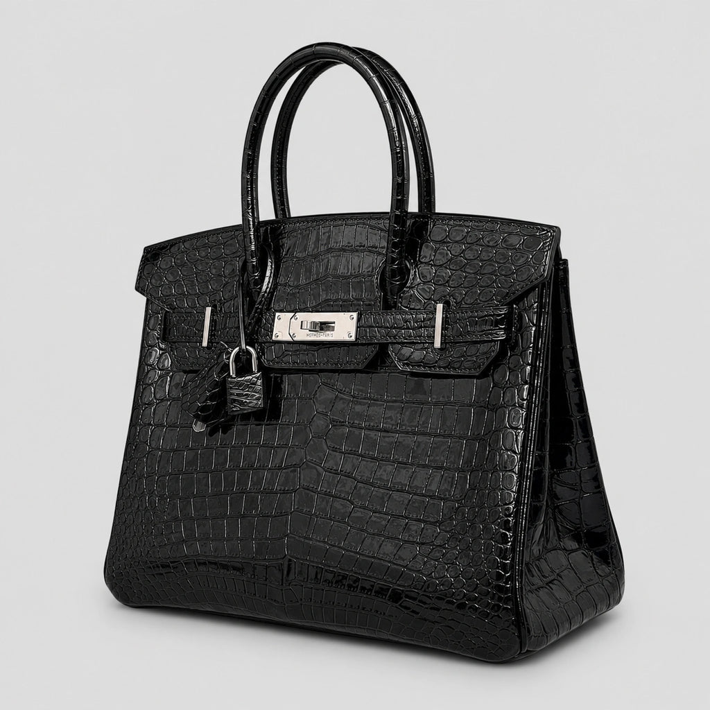 Hermès Birkin 30 Croco Porosus Noir – Palladium