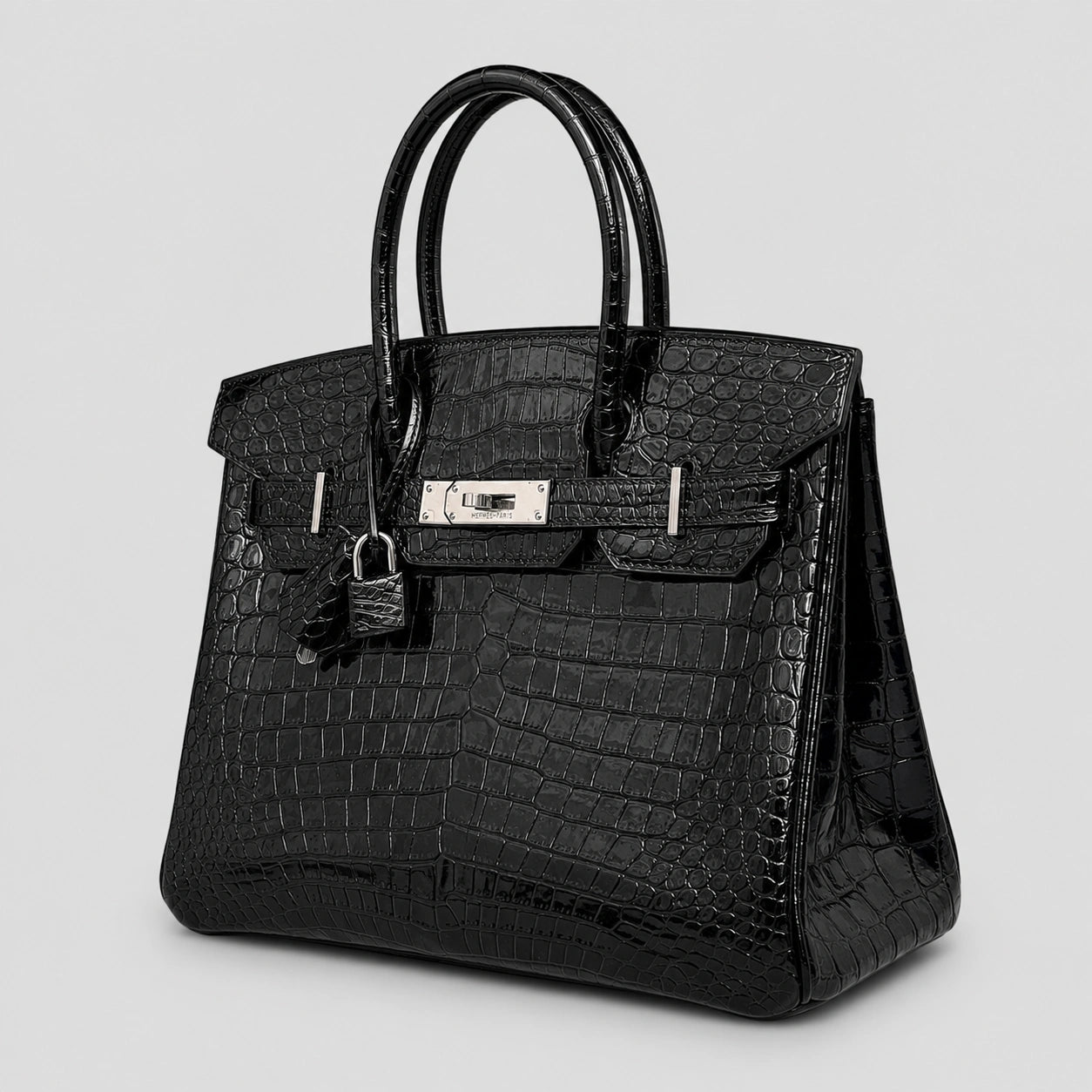 Hermès Birkin 30 Croco Porosus Noir – Palladium