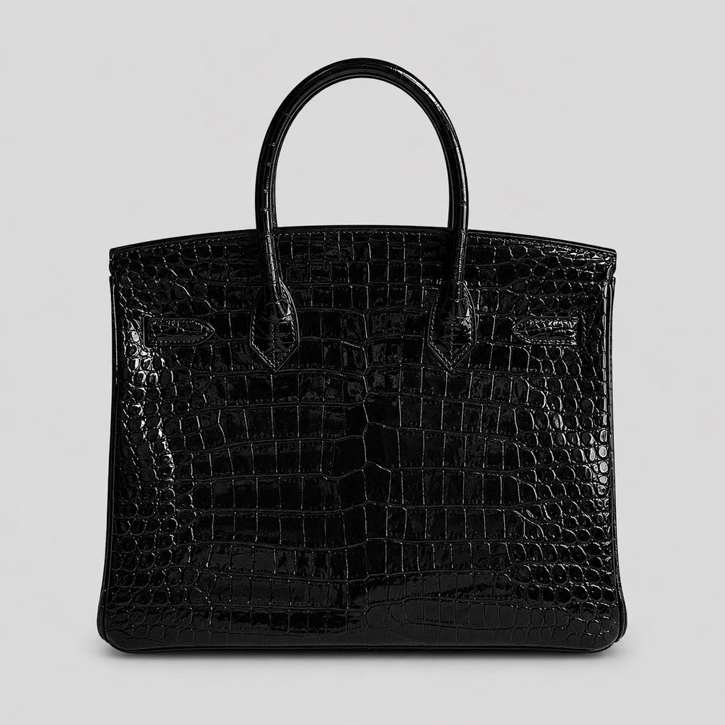 Hermès Birkin 30 Croco Porosus Noir – Palladium