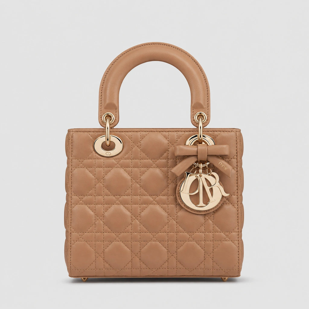 Lady Dior Cannage Lammleder – Camel