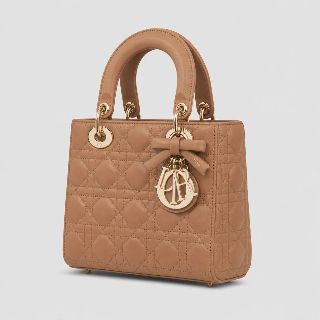 Lady Dior Cannage Lammleder – Camel