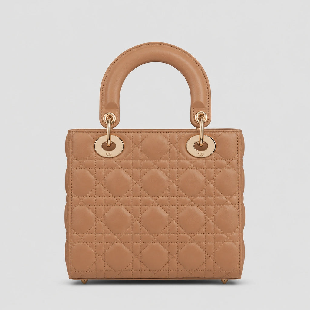 Lady Dior Cannage Lammleder – Camel