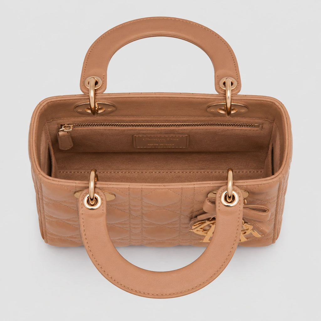 Lady Dior Cannage Lammleder – Camel