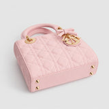 Lady Dior Cannage Lammleder Rosa Soupir — Beschläge Detailansicht | Luren Authentisch