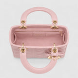 Lady Dior Cannage Lammleder Rosa Soupir — Größenvergleich | Luren Authentisch