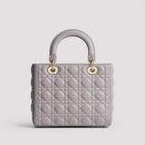 Lady Dior Cannage Lammleder Trianon Grau — Rückansicht | Luren Authentisch