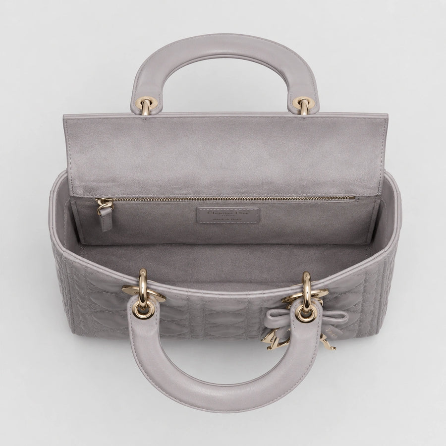 Lady Dior Cannage Lammleder Trianon Grau — Größenvergleich | Luren Authentisch