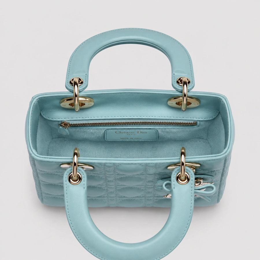 Lady Dior Cannage Lammleder Turmalinblau — Größenvergleich | Luren Authentisch