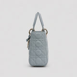 Lady Dior Cannage Veloursleder Himmelblau — Innenansicht | Luren Authentisch