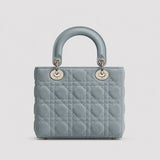 Lady Dior Cannage Veloursleder Himmelblau — Rückansicht | Luren Authentisch
